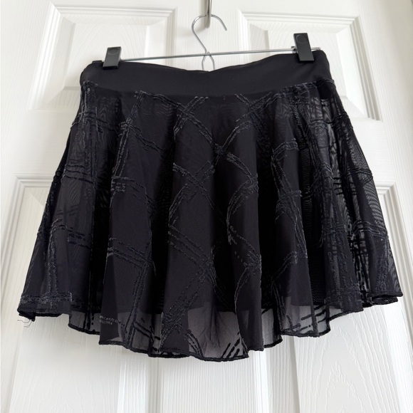 Mirella Black Elastic Mesh + Velvet Detail Ballet Skirt | Size Medium - Picture 13 of 13